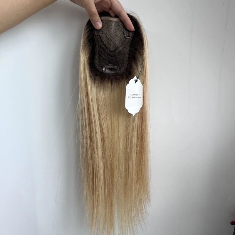 Emeda natural look 3.5*4.5” small size lace base 100% human hair topper yr74